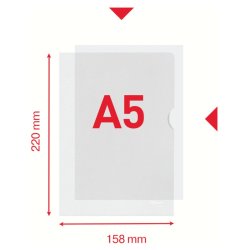 Esselte A5 Omslag - 105my - PP - prget - klar - 100 stk.