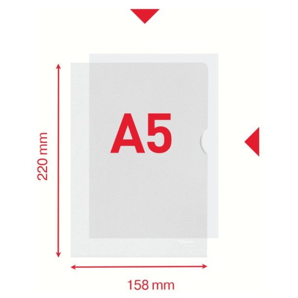 Esselte A5 Omslag - 105my - PP - prget - klar - 100 stk.