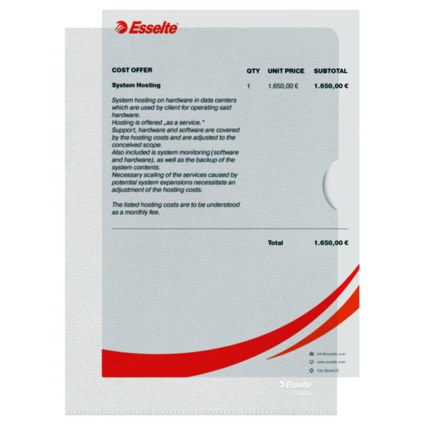 Esselte A5 Omslag - 105my - PP - prget - klar - 100 stk.