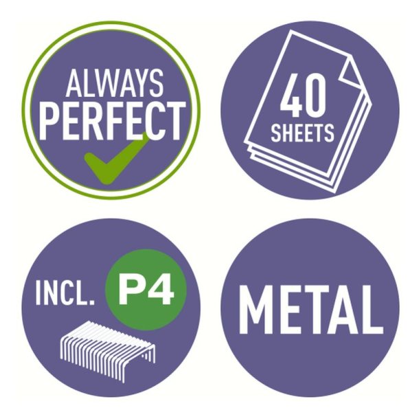 Leitz NeXXt hftemaskine i sort - til 40 ark