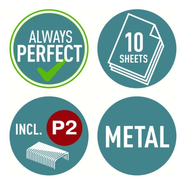 Leitz WOW NeXXt mini hftemaskine i sort til 10 ark