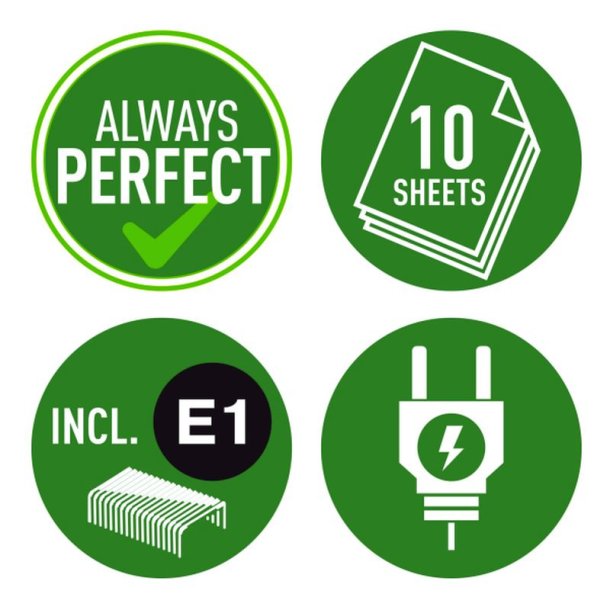 Leitz Hftemaskine - 5532 - elektrisk - hfter op til 10 ark - sort