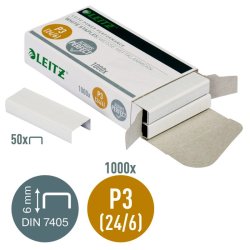 Leitz Hfteklammer - 24/6 - P3 - hvide - hfter op til 30 ark - 1000 stk.