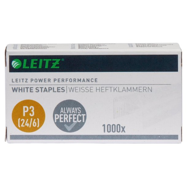 Leitz Hfteklammer - 24/6 - P3 - hvide - hfter op til 30 ark - 1000 stk.