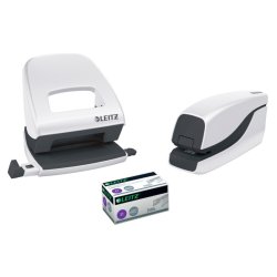 Leitz Hftemaskine - WOW - batteri - hfter op til 10 ark - hvid