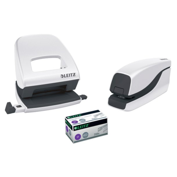 Leitz Hftemaskine - WOW - batteri - hfter op til 10 ark - hvid