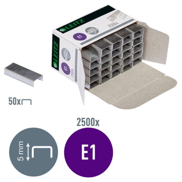 Leitz Hfteklammer - No10 - E1 - elektrisk - hfter op til 10 ark - 2500 stk.
