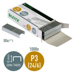 Leitz Hfteklammer Power Performance P3 24/6 - hfter op til 30 ark - 1000 stk.