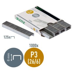 Leitz Hfteklammer - 26/6 - P3 - hfter op til 30 ark - 1000 stk.