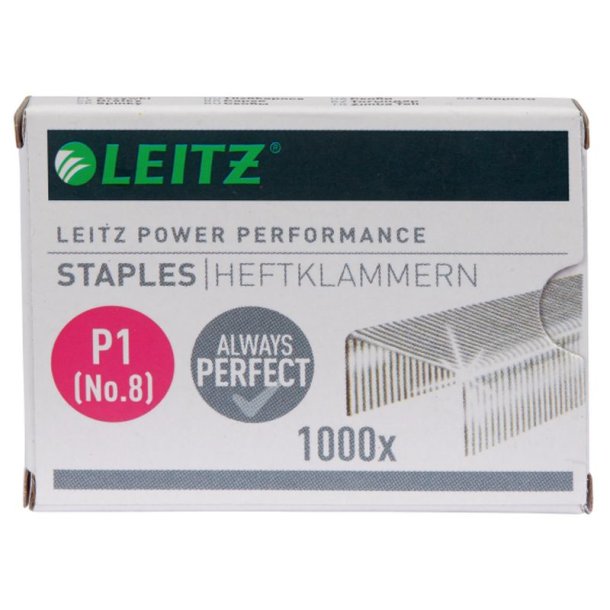 Leitz Hfteklammer - No - 8 - P1 - hfter op til 15 ark - 1000 stk.