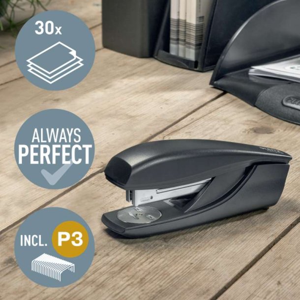 Leitz NeXXt hftemaskine i sort - til 30 ark - af Recycled plast