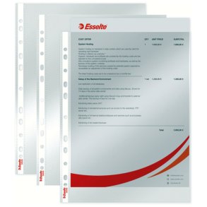 Esselte plastlommer A4 - 55my - glasklar - 100 stk.