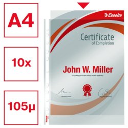 Esselte plastlommer A4 - 105my - glasklar - 10 stk.