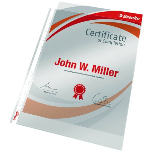 Esselte plastlommer A4 - 105my - glasklar - 10 stk.