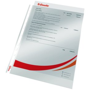 Esselte plastlommer A4 - 75my - glasklar - 100 stk.