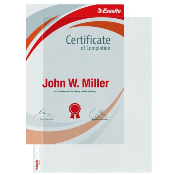 Esselte plastlommer A4 - 115my - 30% recycled - 100 stk.