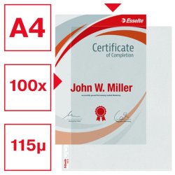 Esselte plastlommer A4 - 115my - 30% recycled - 100 stk.