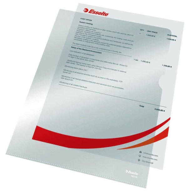 Esselte A4 Omslag - 105my - PP - glasklar - 100 stk.