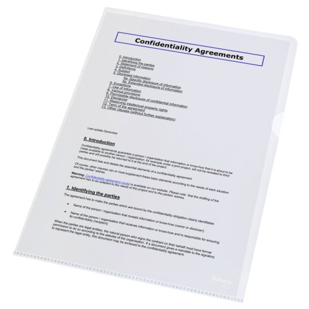 Esselte A4 Omslag - 105my - PP - glasklar - 100 stk.