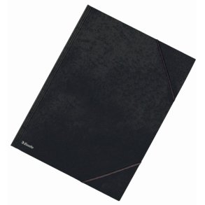 Esselte A3 3-klap mappe - elastik - 330 gram karton - sort