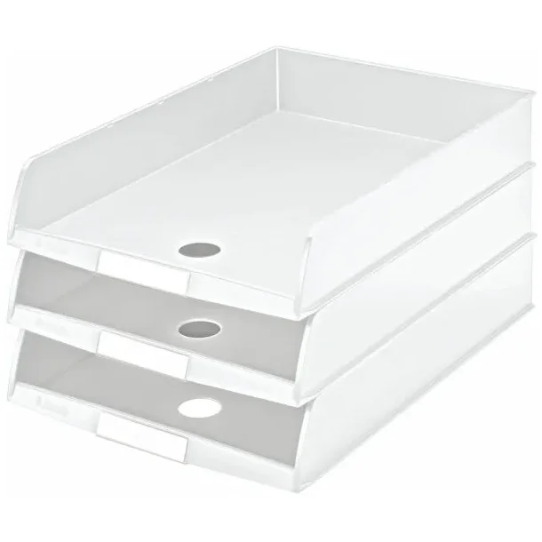 Esselte brevbakke - krom stativ C4 - ensfarvet hvid