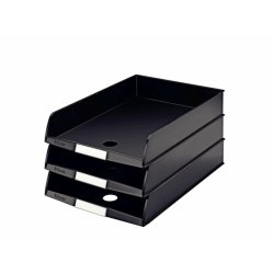 Esselte brevbakke - krom stativ C4 - ensfarvet sort