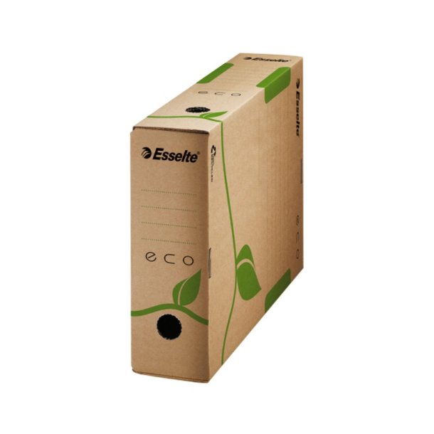 Esselte Arkivske - Eco - 80x327x233 mm - 100% recirkuleret blgepap - Brun/grn