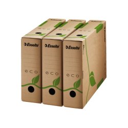 Esselte Arkivske - Eco - 80x327x233 mm - 100% recirkuleret blgepap - Brun/grn