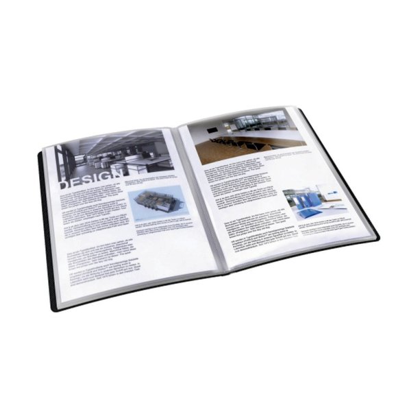 Esselte sort prsentationsmappe A4 med 20 lommer - Vivida