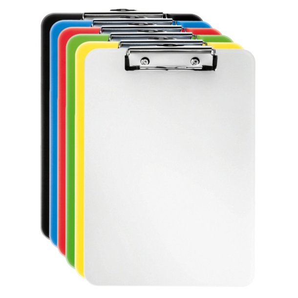 Esselte A4 Clipboard - uden forside - Vivida - robust metalklemme - 80 ark - assorteret farver