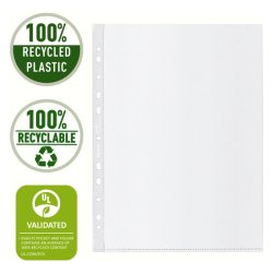 Esselte plastlommer A4 - 70my - 100% recycled - 100 stk.