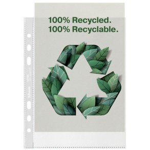 Esselte plastlommer A5 - 70my - 100% recycled - 100 stk.