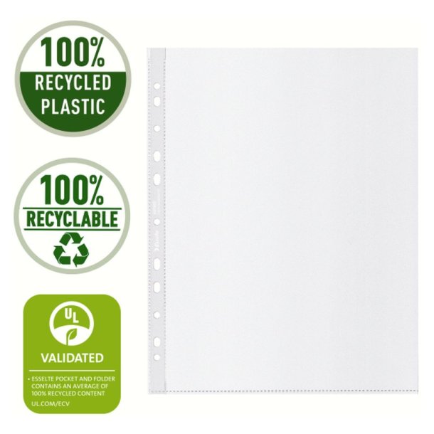 Esselte plastlommer A4 Maxi - 70my - 100% recycled - 50 stk.