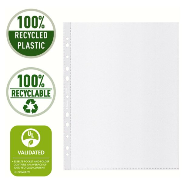 Esselte plastlommer A4 Maxi - 100my - 100% recycled - 50 stk.
