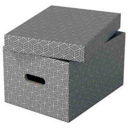 Esselte Home opbevaringsboks - Medium - 100% genbrugt og 100% genanvendeligt pap - pakke med 3