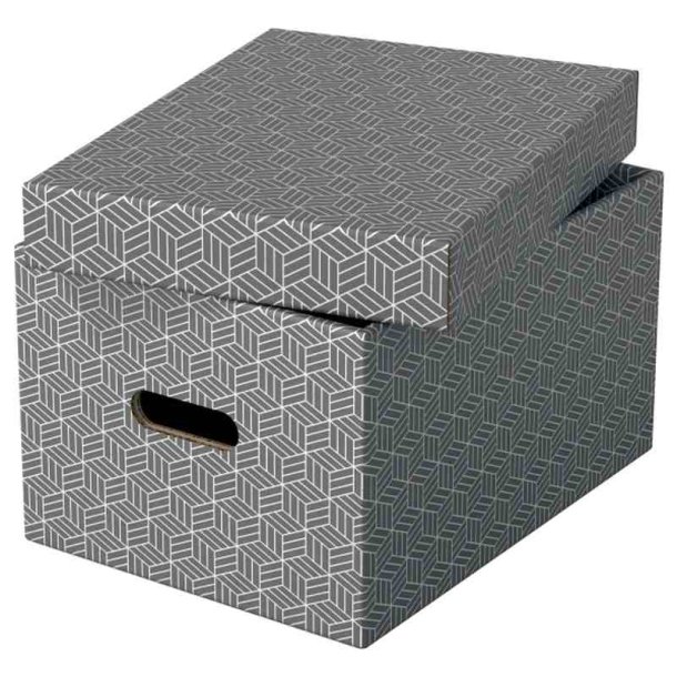 Esselte Home opbevaringsboks - Medium - 100% genbrugt og 100% genanvendeligt pap - pakke med 3