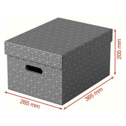 Esselte Home opbevaringsboks - Medium - 100% genbrugt og 100% genanvendeligt pap - pakke med 3