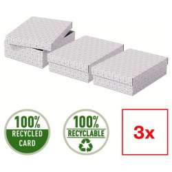 Esselte Home opbevaringsboks Medium - 100% genbrugt og 100% genanvendeligt pap -pakke med 3