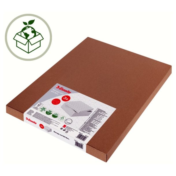 Esselte Home opbevaringsboks Medium - 100% genbrugt og 100% genanvendeligt pap -pakke med 3