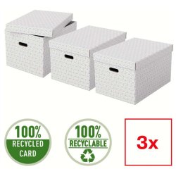 Esselte Home opbevaringsboks - Large - 100% genbrugt og 100% genanvendeligt pap -pakke med 3