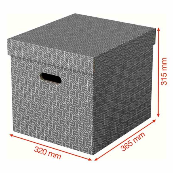 Esselte Home opbevaringsboks - Cube - 100% genbrugt og 100% genanvendeligt pap -pakke med 3