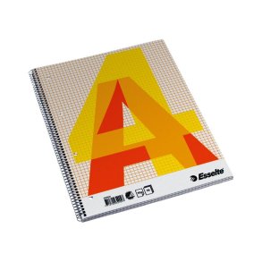 Esselte kollegieblok - A4 ternet - 70 Kvadreret sider med huller - Notesbog med Spiralryg