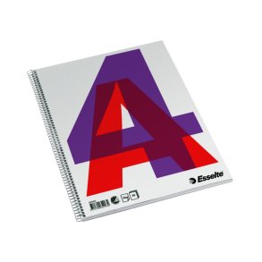 Esselte kollegieblok - A4 ulinieret - 70 blanke sider uden huller - Notesbog med Spiralryg