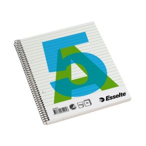 Esselte kollegieblok - A5 linieret - 70 linjeret sider med huller - Notesbog med Spiralryg