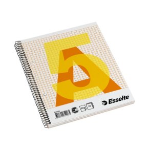 Esselte kollegieblok - A5 ternet - 80 Kvadreret sider med huller - Notesbog med Spiralryg