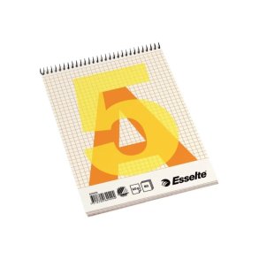 Esselte kollegieblok - A5 ternet - 80 Kvadreret sider uden huller - Notesbog med Spiralryg