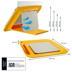 Leitz Laptop riser - Ergo Cosy - hjde justerbar - 312x50x247mm - 13-17" - varm gul