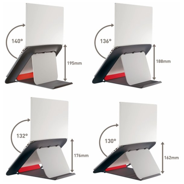 Leitz Laptop riser - Ergo Cosy - hjde justerbar - 312x50x247mm - 13-17" - fljlsgr