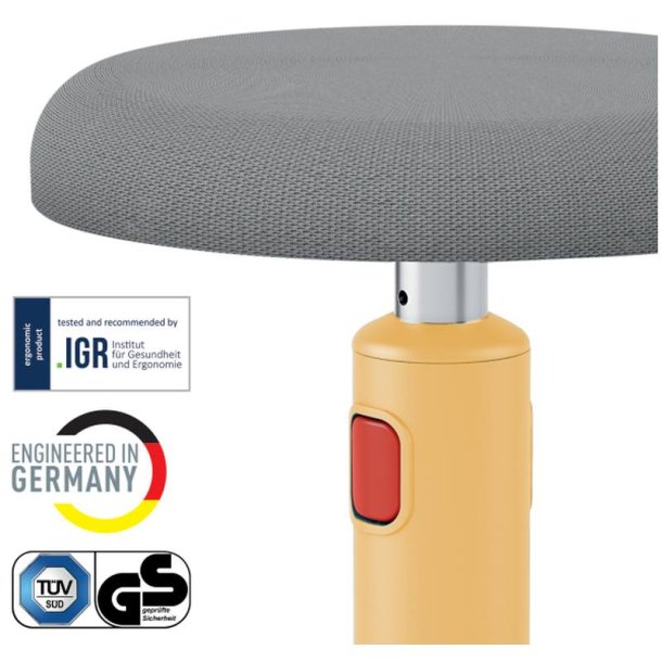 Leitz Balancestol - Ergo Cosy - Active Sid-st - hjde justerbar - 370x690x370mm - varm gul