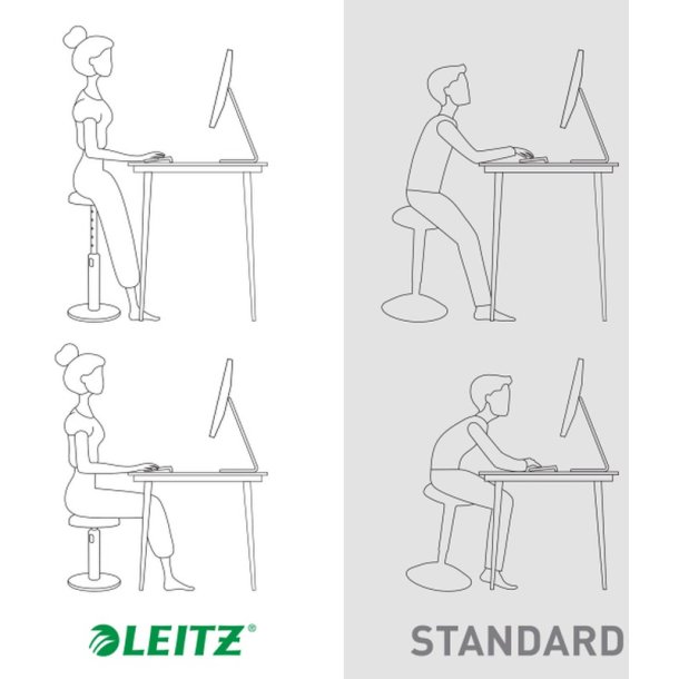 Leitz Balancestol - Ergo Cosy - Active Sid-st - hjde justerbar - 370x690x370mm - varm gul